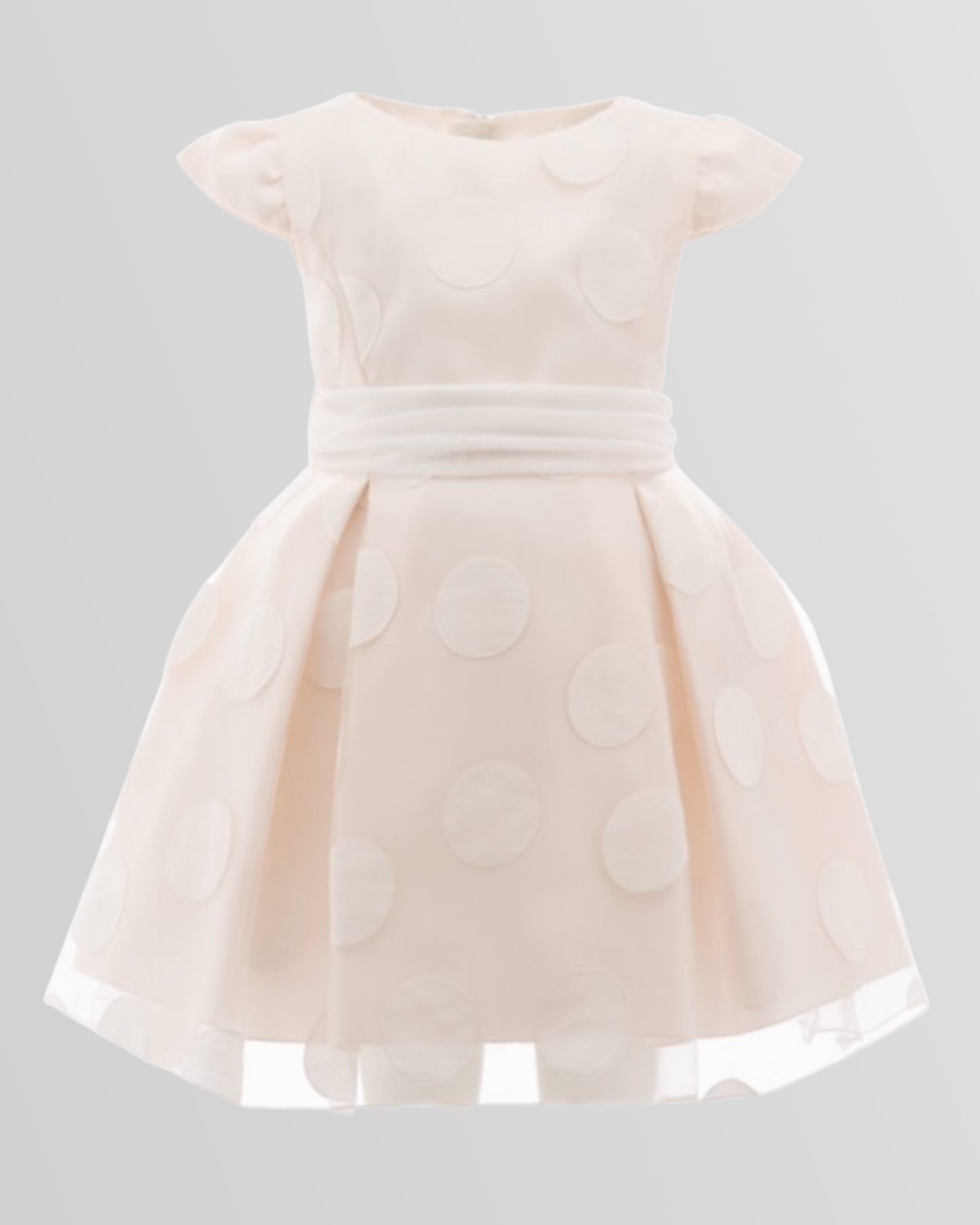Dotted Cotton With Tulle Lace Waist Dress