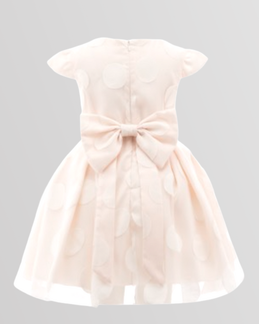 Dotted Cotton With Tulle Lace Waist Dress