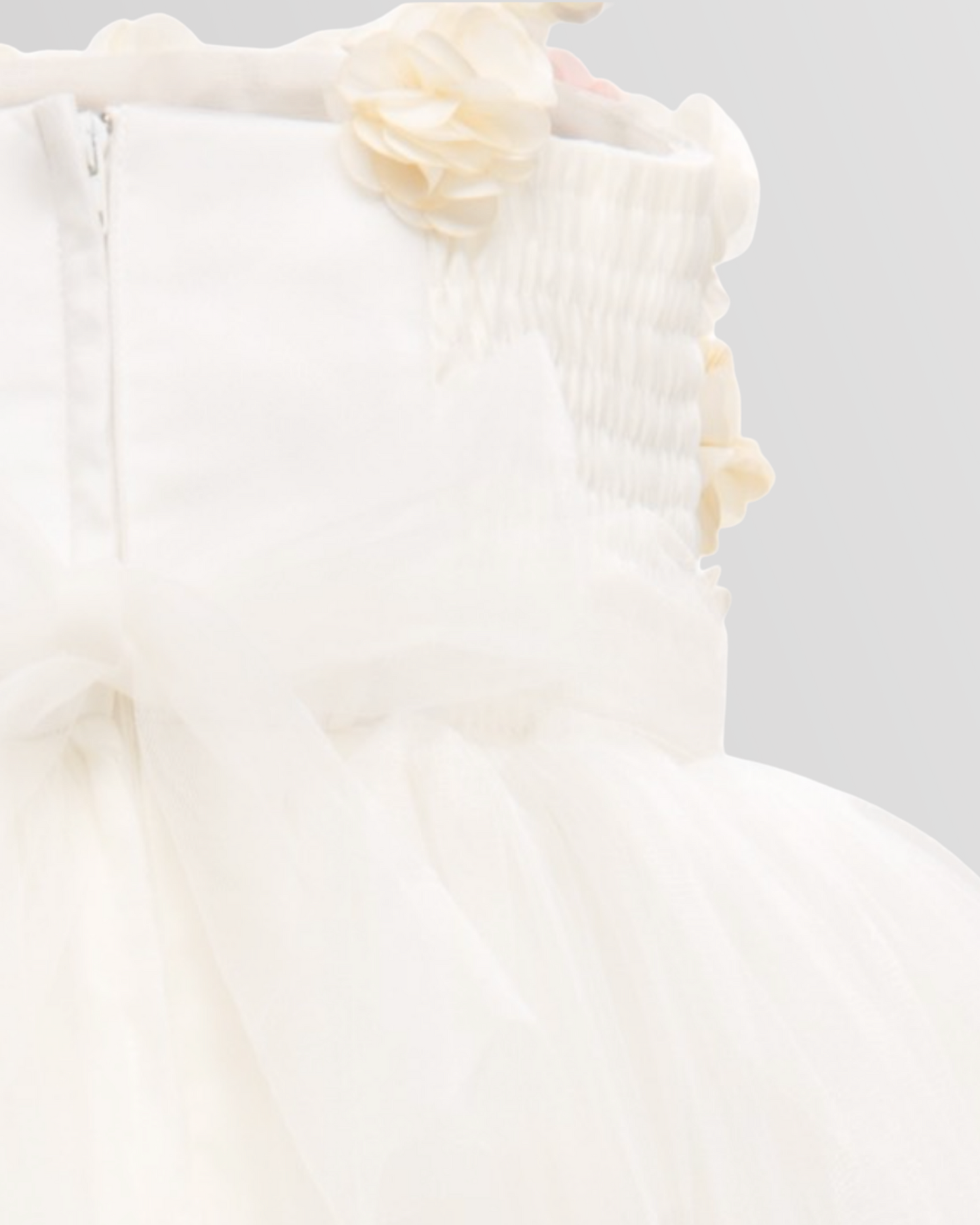 Cream Sleeveless Full Flowered Top Dress