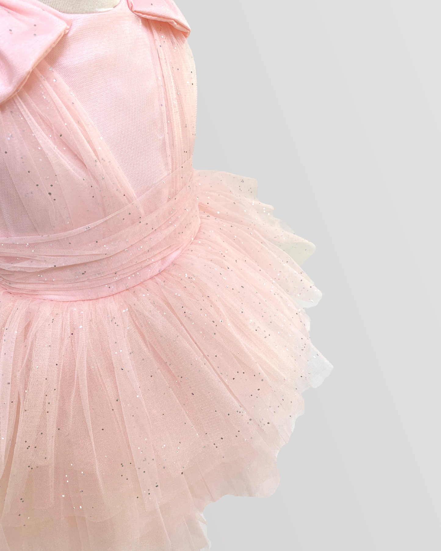 Puffy Tulle Lace With Two Ribbons On Shoulders And Headband Dress