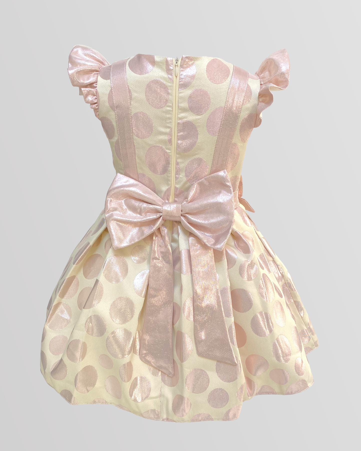 Dotted Satin With Large Ribbon And Headband Dress