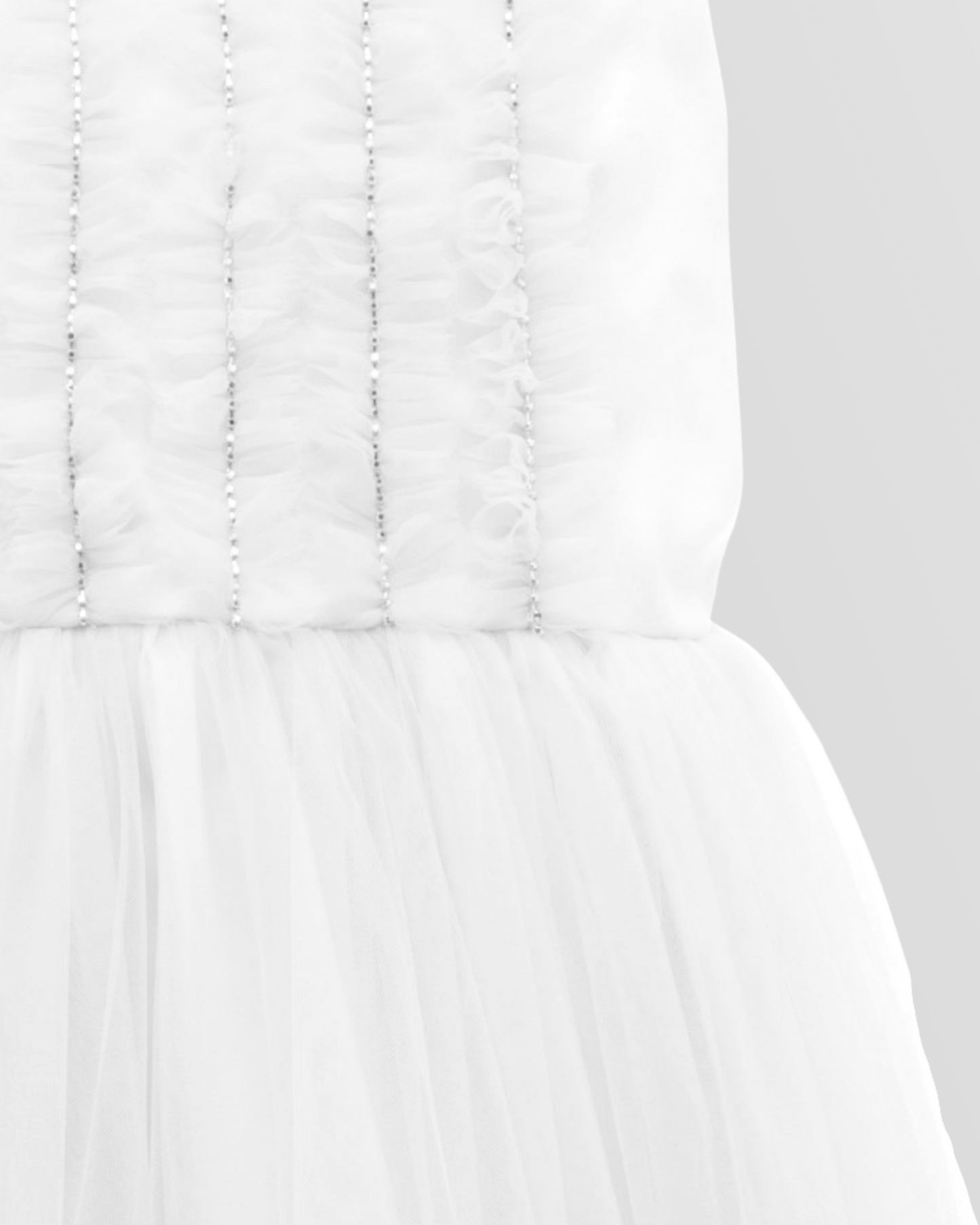 Full-Length Puffy Tulle Lace Dress