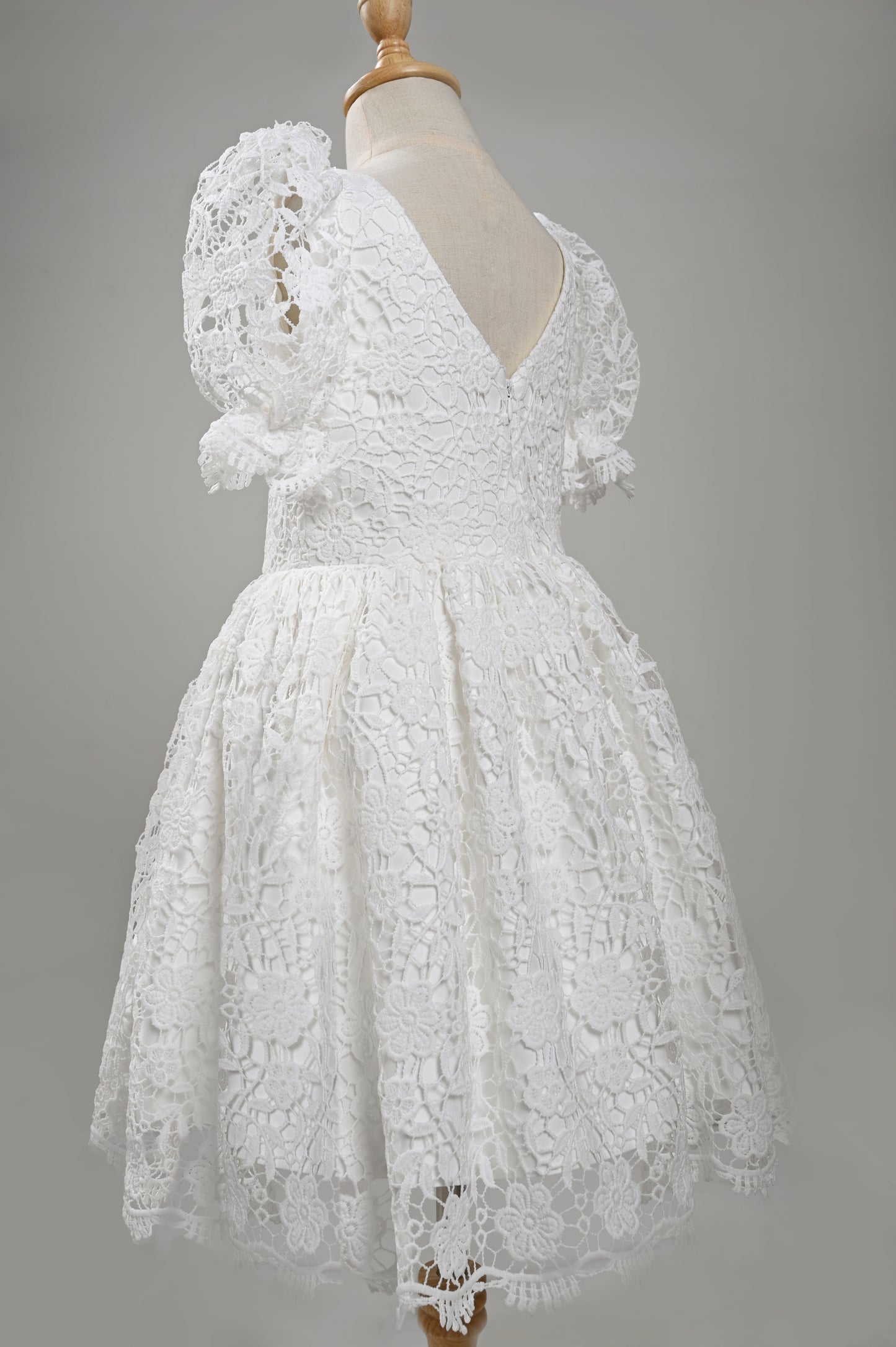 Cotton Lace Dress with Hair Accessory