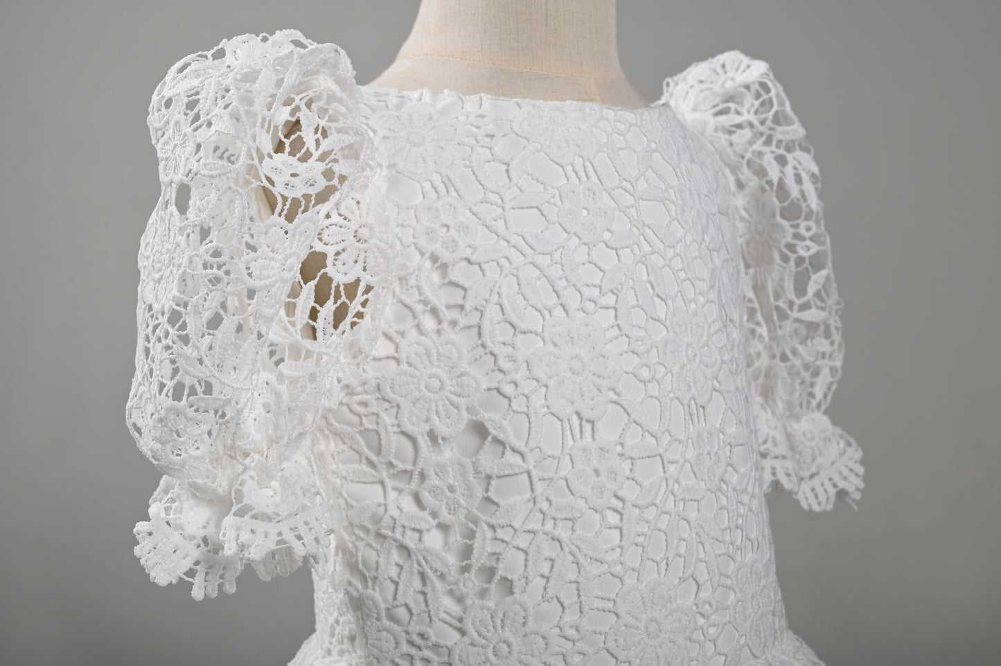 Cotton Lace Dress with Hair Accessory