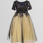 Full-Length Shiny Tulle Lace Puffy Dress