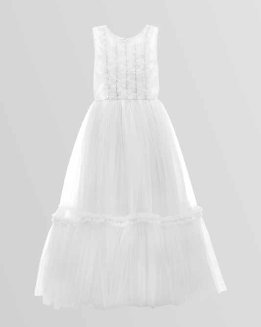 Full-Length Puffy Tulle Lace Dress