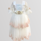 Full-Length Puffy With Pink Lace Dress