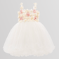 Cream Sleeveless Full Flowered Top Dress