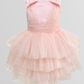 Puffy Tulle Lace With Two Ribbons On Shoulders And Headband Dress