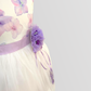 Super Puffy Flowered With Ribbon And Headband Dress