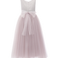 Full-Length Sleeveless Puffy Tulle Lace Dress