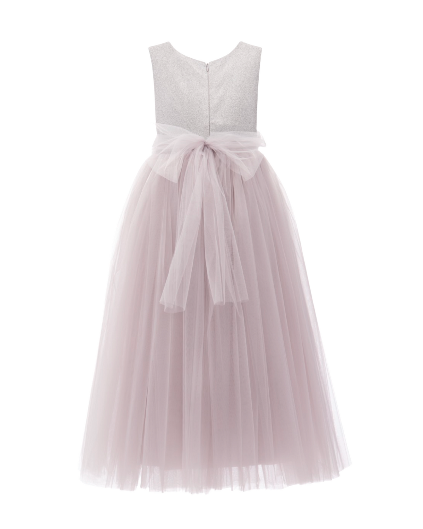 Full-Length Sleeveless Puffy Tulle Lace Dress