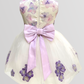 Super Puffy Flowered With Ribbon And Headband Dress