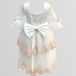 Full-Length Puffy With Pink Lace Dress
