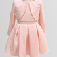 Girly Dress With Pearls On The Waist With Jacket And Headband