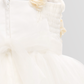 Cream Sleeveless Full Flowered Top Dress